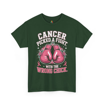 Cancer Picked a Fight With the Wrong Chick Breast Cancer Awareness Unisex T-shirt | TEEZOCA 