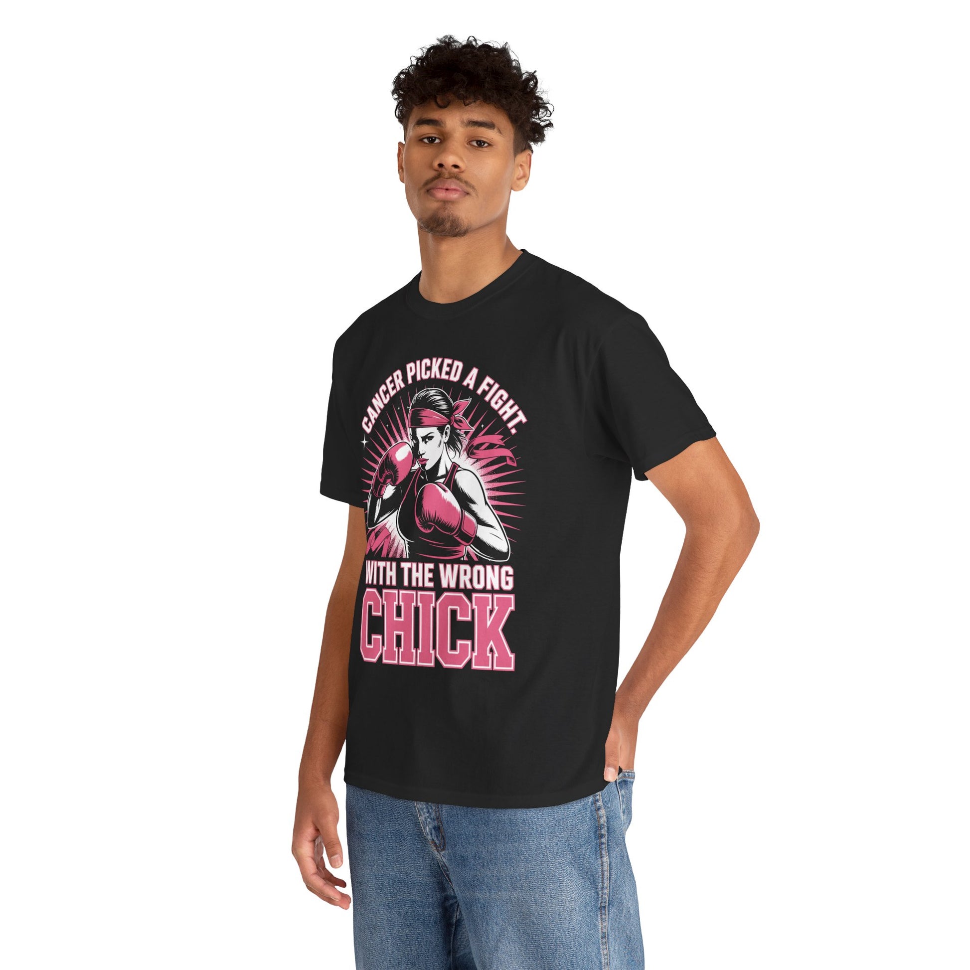 Cancer Picked a Fight With the Wrong Chick Breast Cancer Awareness Unisex T-shirt | TEEZOCA 