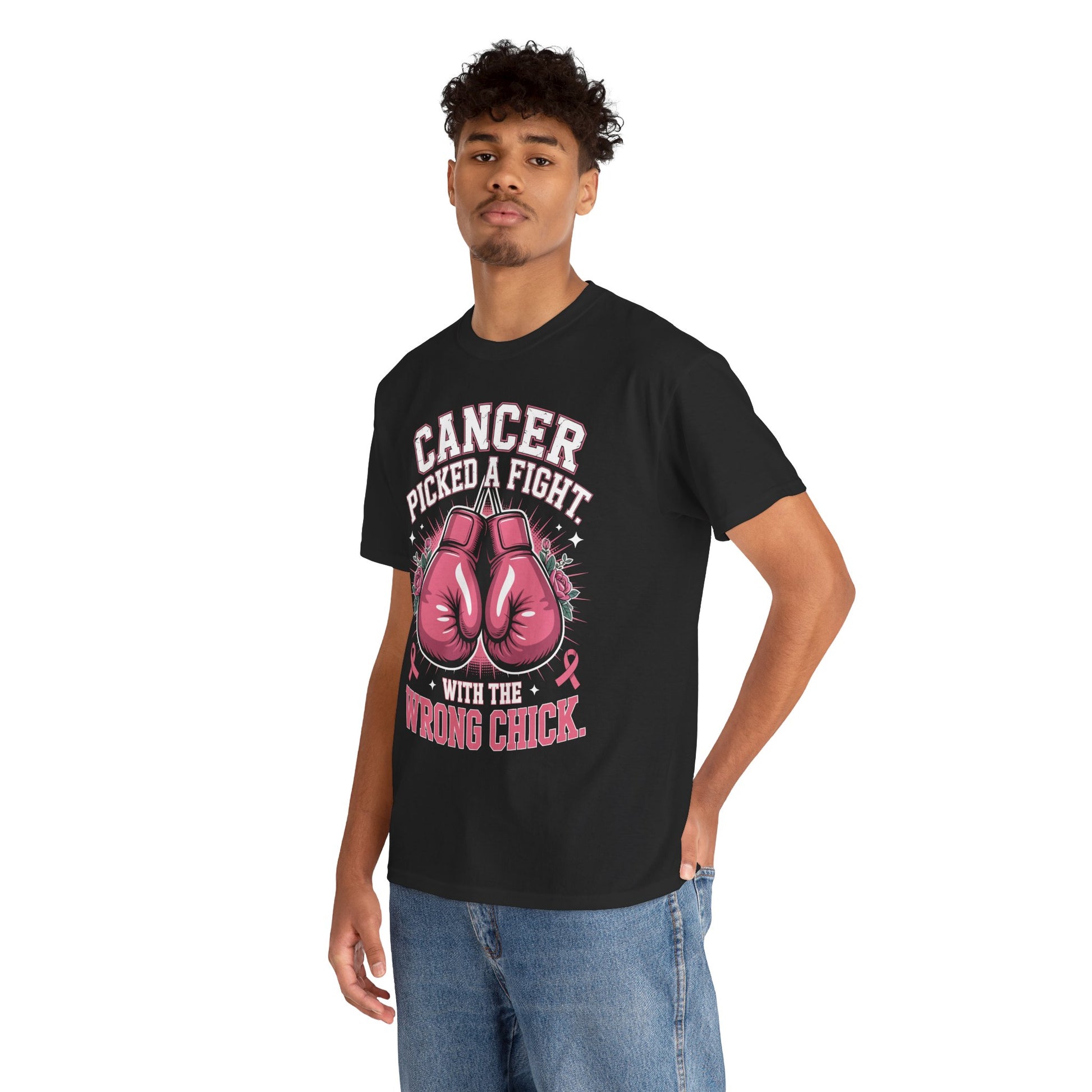 Cancer Picked a Fight With the Wrong Chick Breast Cancer Awareness Unisex T-shirt | TEEZOCA 