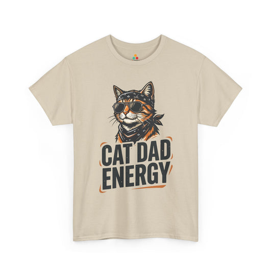 Cat Dad Energy Funny Graphic Unisex T-shirt for Cat Lovers | TEEZOCA 