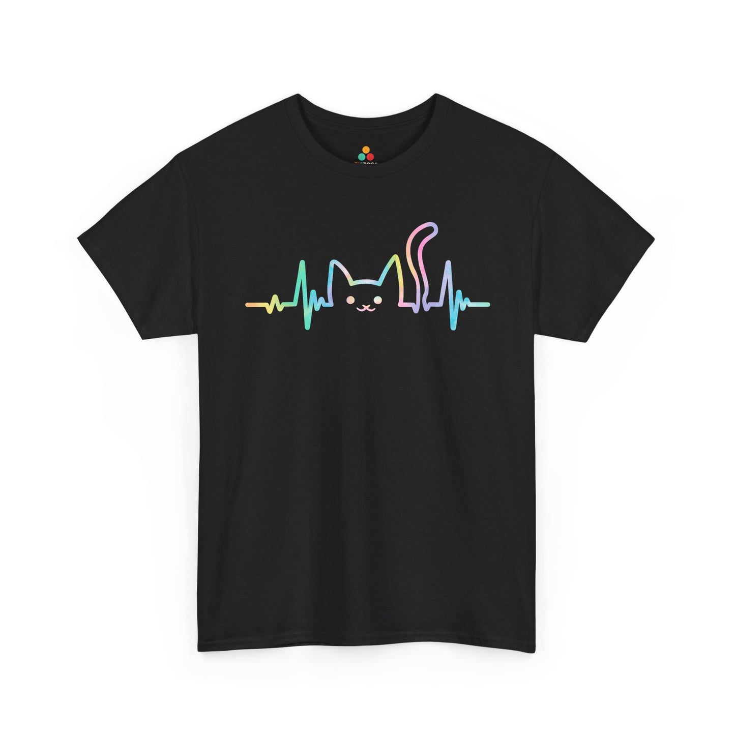 Cat Heartbeat Line Unisex T-shirt Cute Pet Lover Graphic | TEEZOCA 