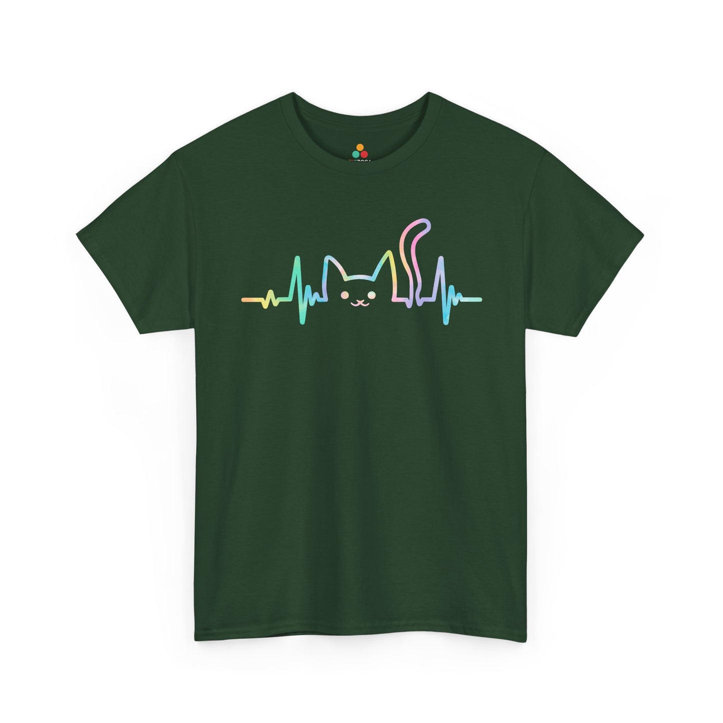 Cat Heartbeat Line Unisex T-shirt Cute Pet Lover Graphic | TEEZOCA 