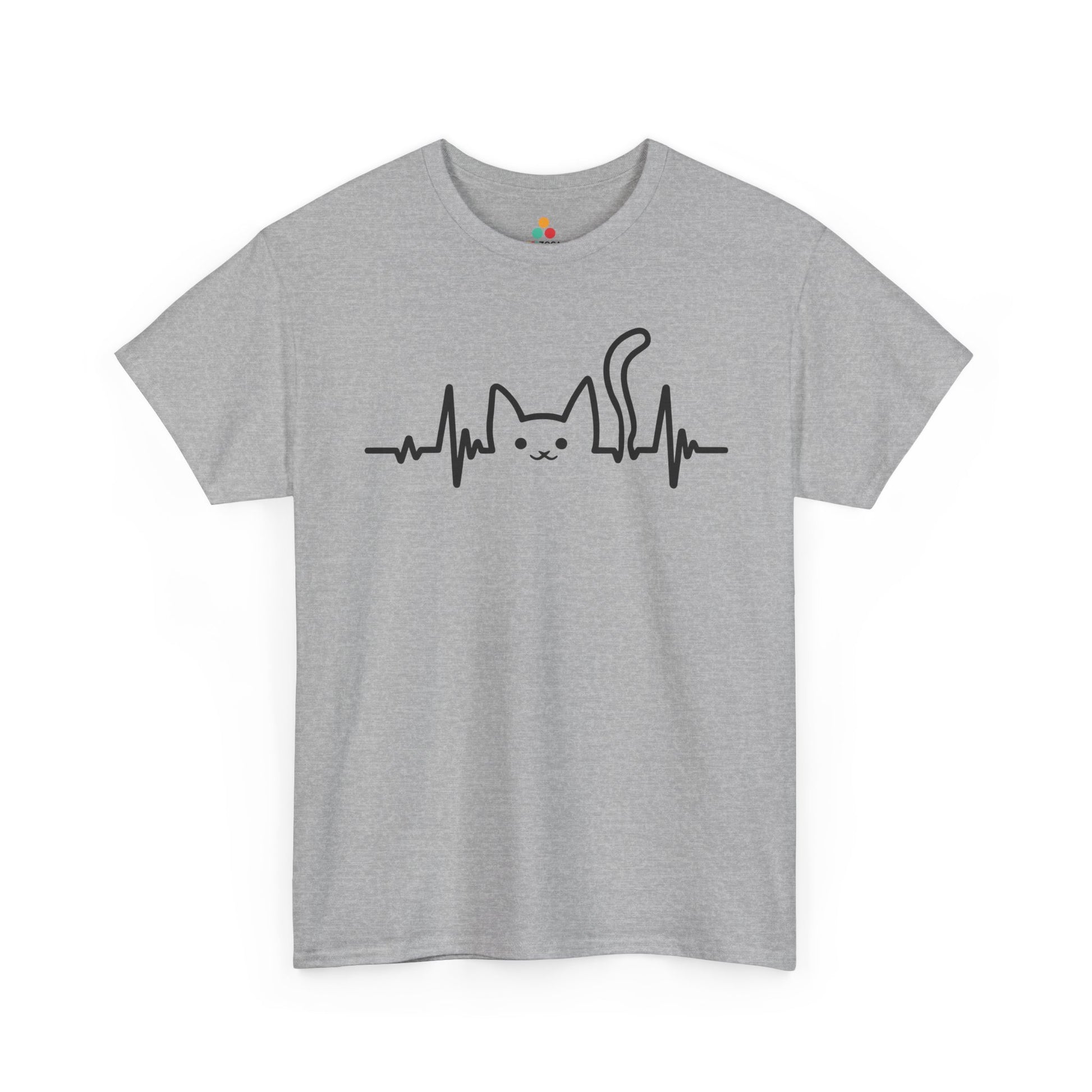 Cat Heartbeat Line Unisex T-shirt Minimal Pet Lover Style | TEEZOCA 
