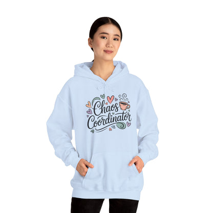Chaos Coordinator Coffee Vibes Unisex Heavy Blend Hoodie | TEEZOCA cute chaos coordinator graphic Unisex Heavy Blend Hoodie