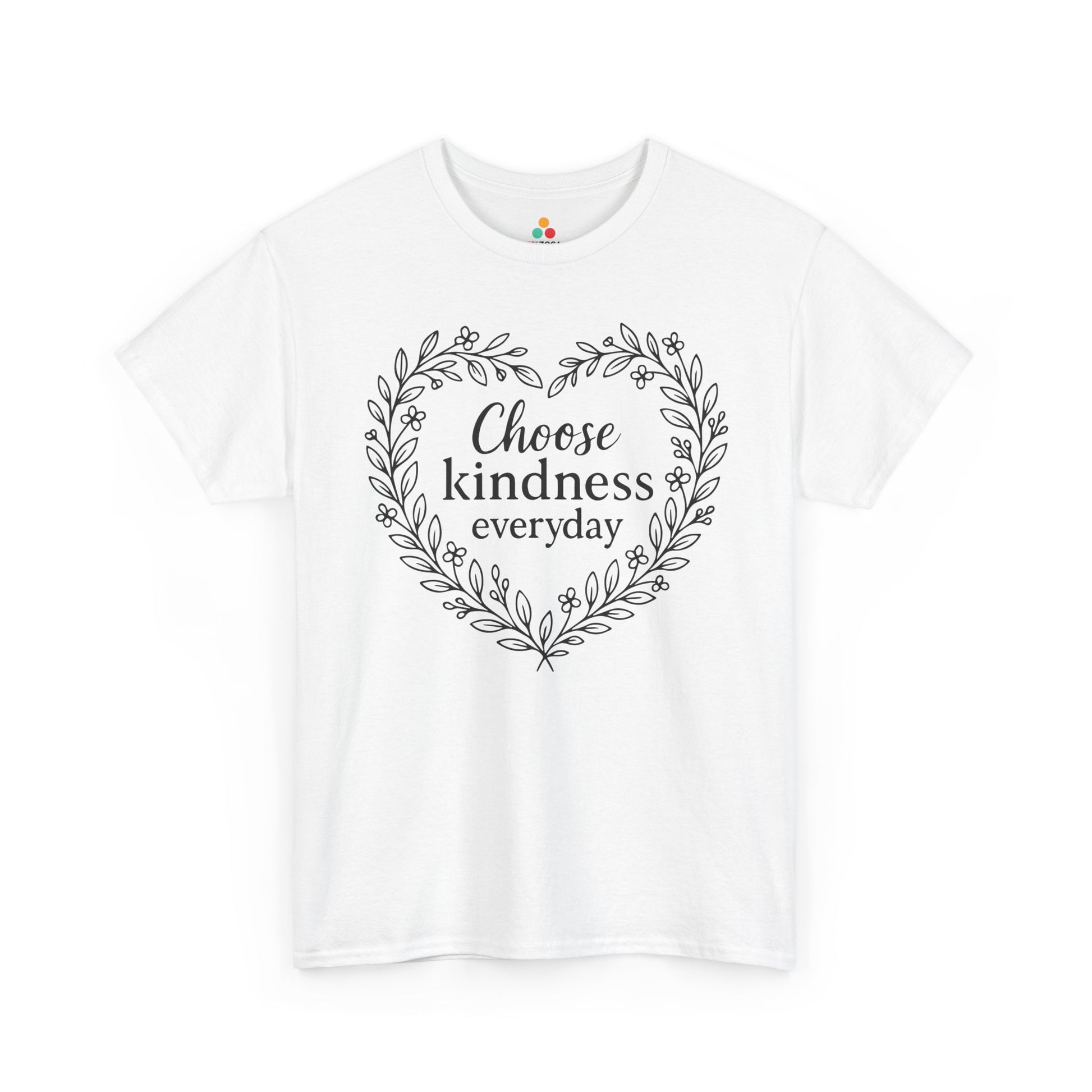 Choose Kindness Everyday Unisex T-shirt for Unity Day Kindness | TEEZOCA unity day be kind Unisex T-shirt floral heart wreath
