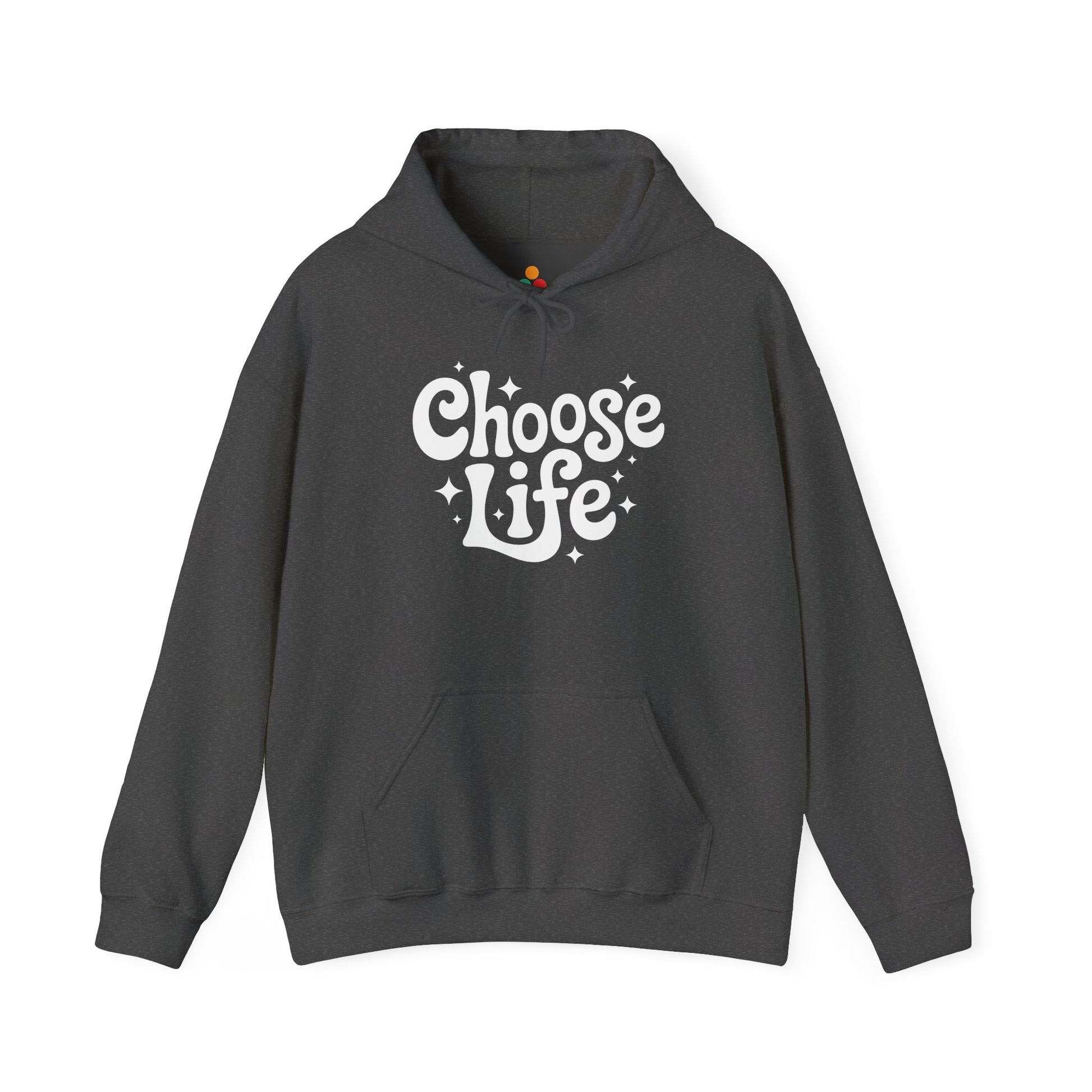 Choose Life Retro Typography Unisex Heavy Blend Hoodie | TEEZOCA minimalist choose life graphic Unisex Heavy Blend Hoodie modern look