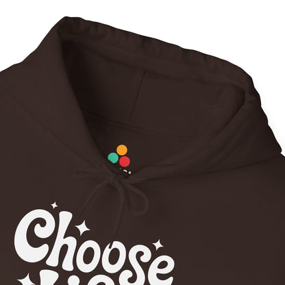 Choose Life Retro Typography Unisex Heavy Blend Hoodie | TEEZOCA retro choose life slogan Unisex Heavy Blend Hoodie streetwear style