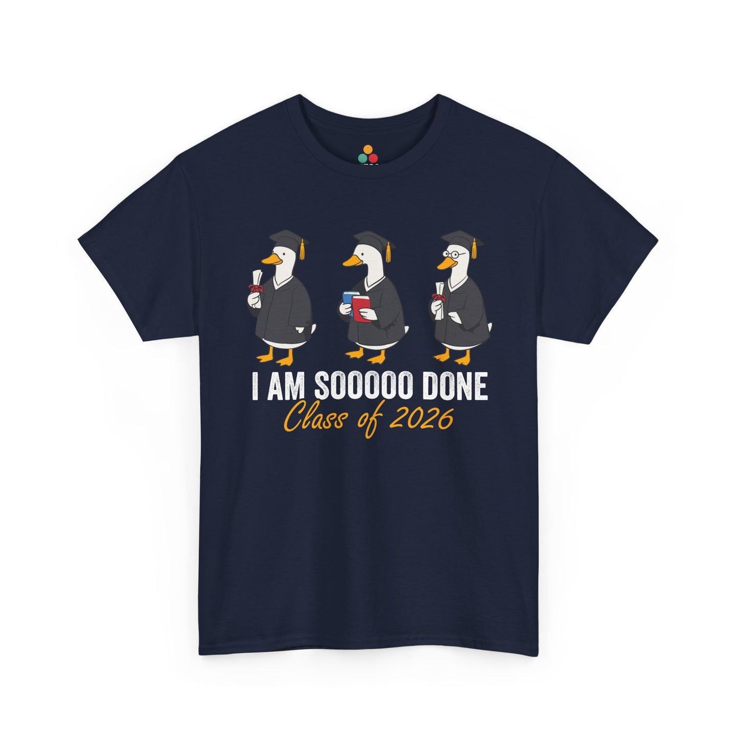 Class of 2026 shirt from TEEZOCA featuring silly goose characters, diplomas, and playful graduation party style.
