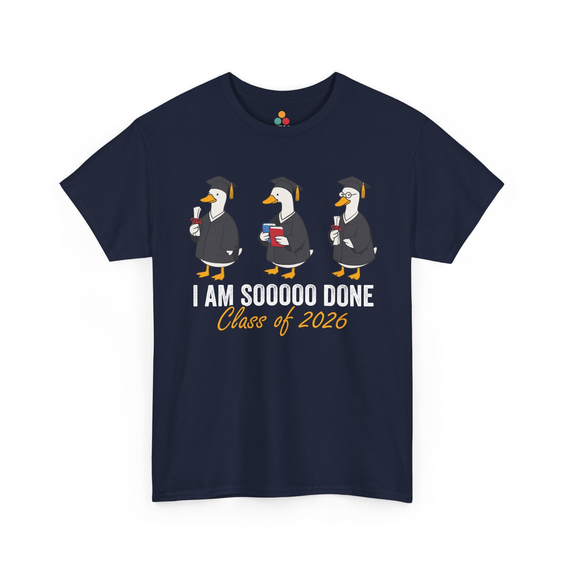Class of 2026 shirt from TEEZOCA featuring silly goose characters, diplomas, and playful graduation party style.
