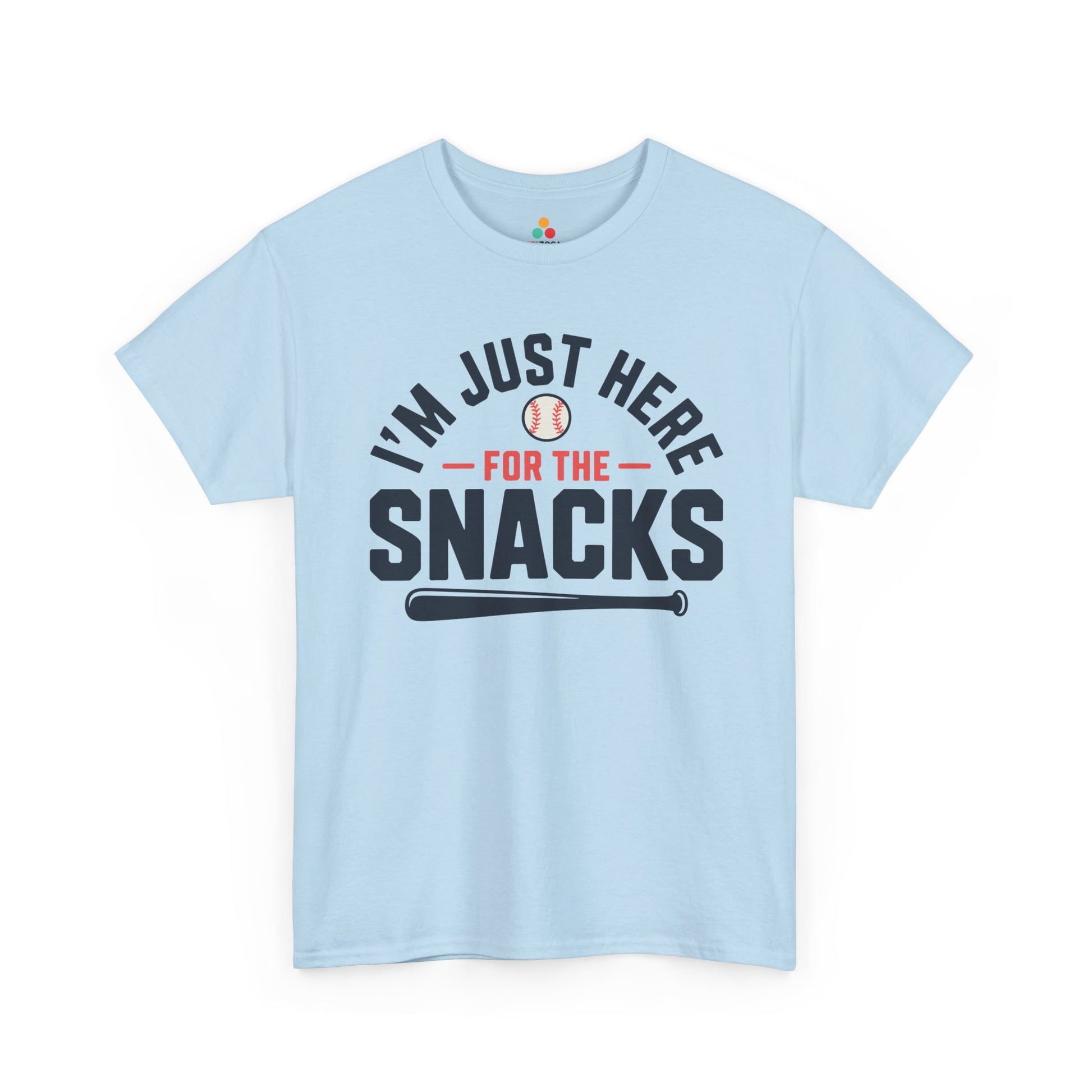 Clever baseball shirts design from TEEZOCA featuring bold Snacks text, baseball detail, and game day joke.
