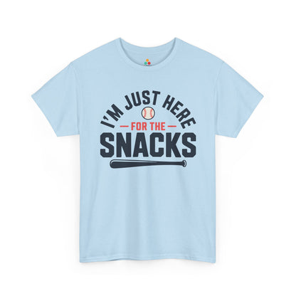 Clever baseball shirts design from TEEZOCA featuring bold Snacks text, baseball detail, and game day joke.
