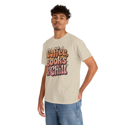 Coffee Books & Chill Retro Aesthetic Unisex T-shirt | TEEZOCA 