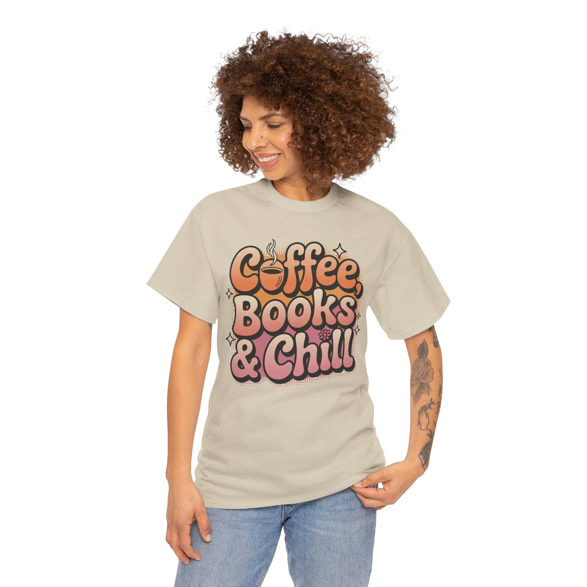 Coffee Books & Chill Retro Aesthetic Unisex T-shirt | TEEZOCA 