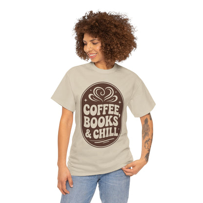 Coffee Books and Chill Unisex T-shirt Cozy Reader Vibes | TEEZOCA 