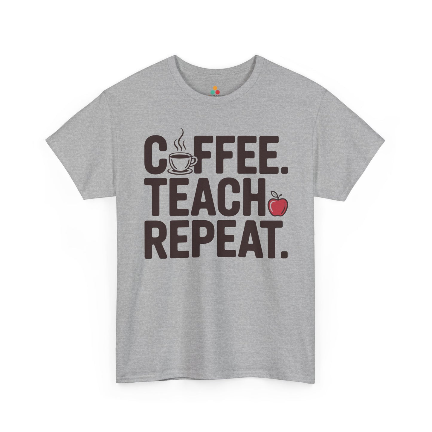 Coffee Teach Repeat Unisex T-shirt Funny Teacher Graphic | TEEZOCA Coffee Teach Repeat statement Unisex T-shirt for teachers
