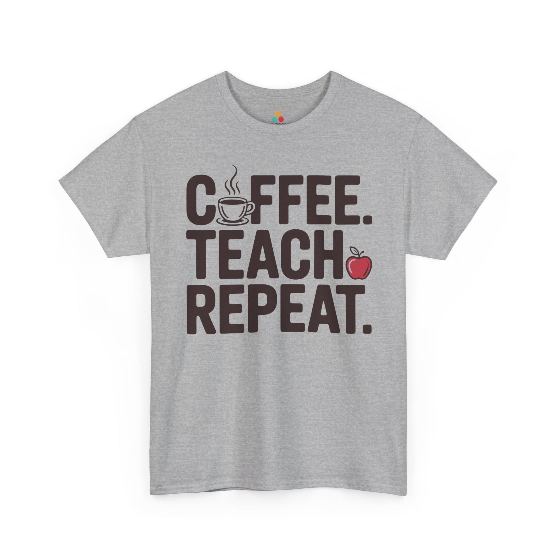 Coffee Teach Repeat Unisex T-shirt Funny Teacher Graphic | TEEZOCA Coffee Teach Repeat statement Unisex T-shirt for teachers