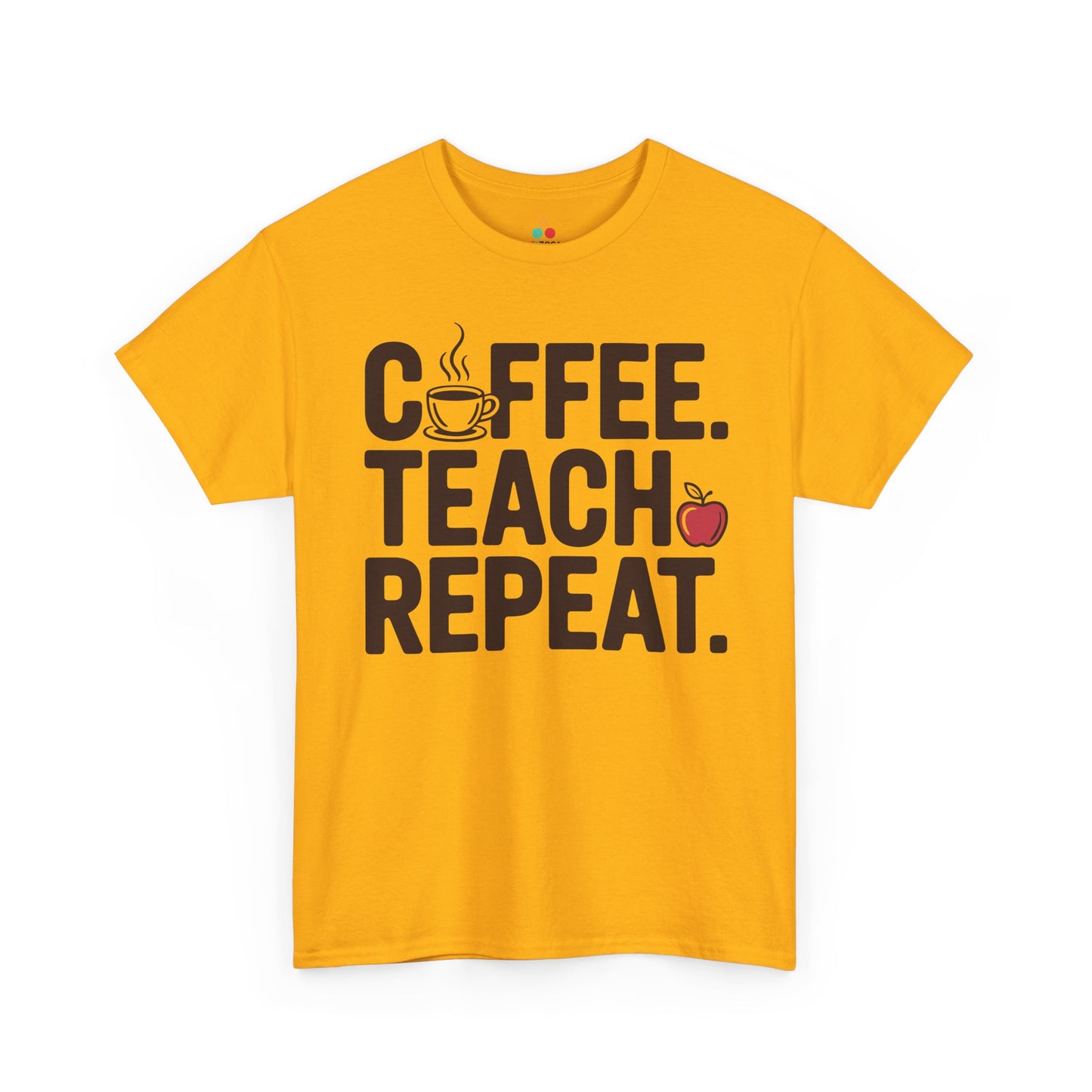 Coffee Teach Repeat Unisex T-shirt Funny Teacher Graphic | TEEZOCA minimalist teacher graphic Unisex T-shirt casual school wear