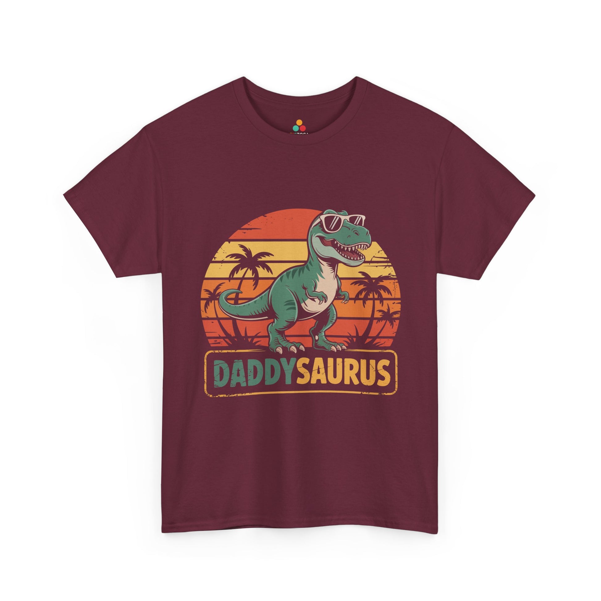 Cool Daddysaurus Dinosaur Graphic Unisex T-shirt | TEEZOCA sunglasses T-Rex graphic Unisex T-shirt