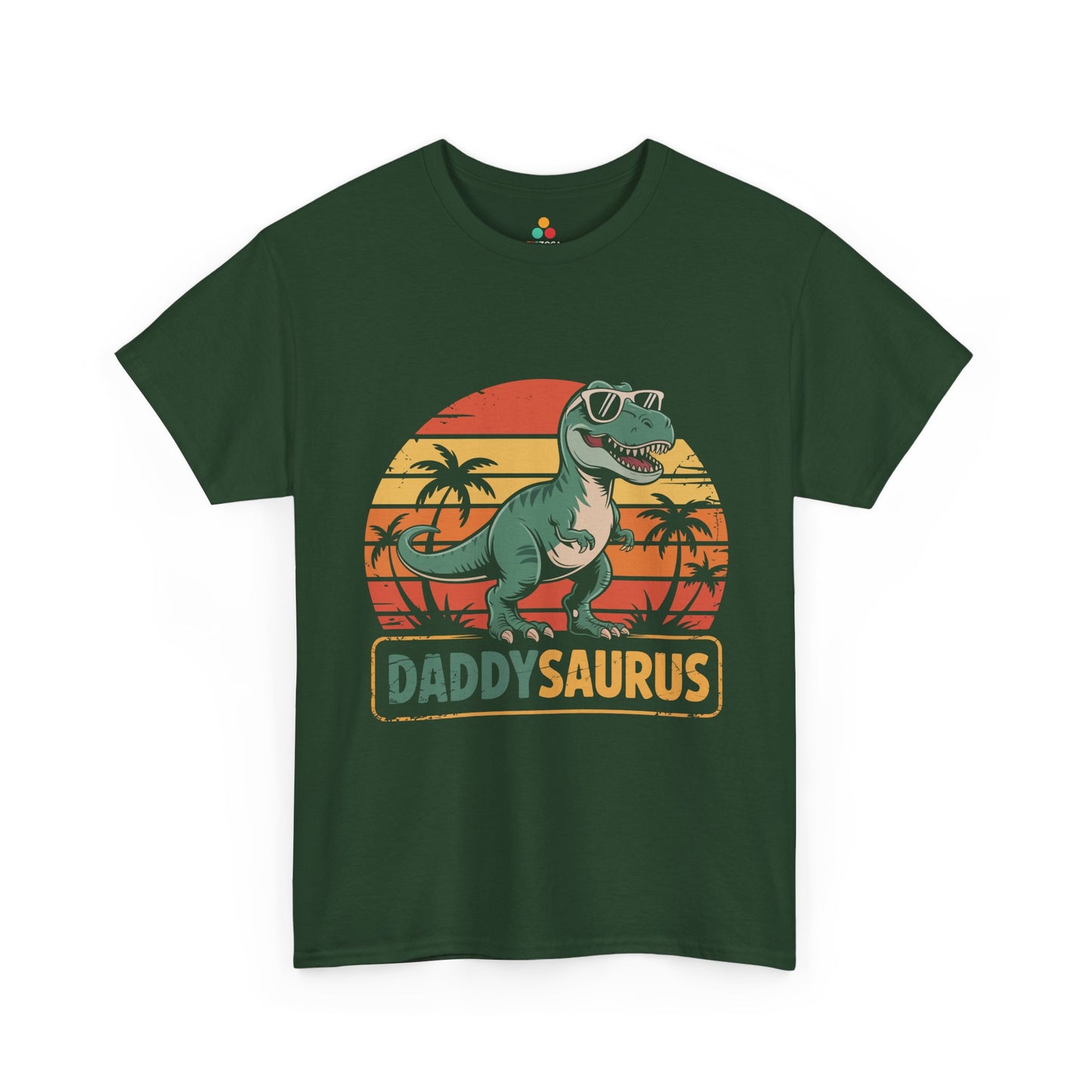 Cool Daddysaurus Dinosaur Graphic Unisex T-shirt | TEEZOCA vintage style dinosaur dad Unisex T-shirt