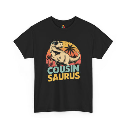 Cousin Saurus Retro Dinosaur T-Shirt – Funny Cousin Gift for Boys and Girls | TEEZOCA 