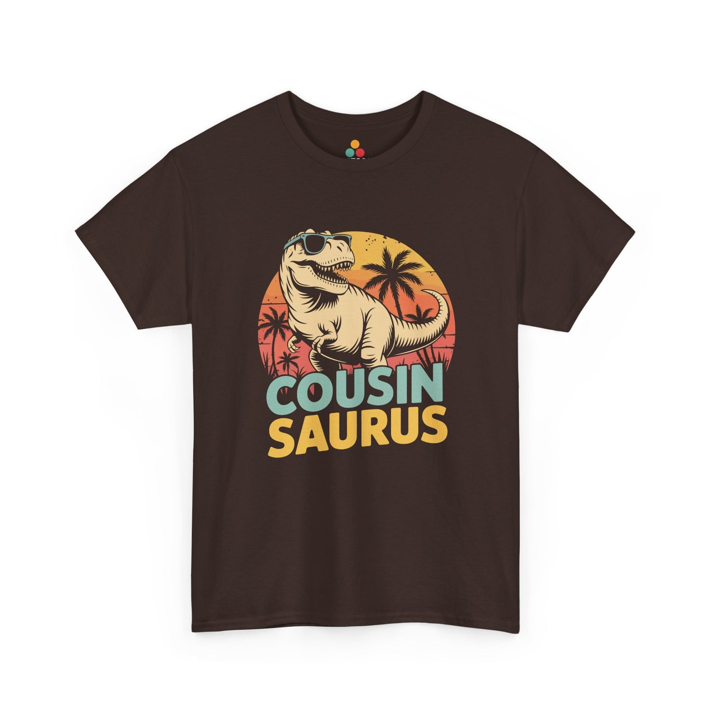 Cousin Saurus Retro Dinosaur T-Shirt – Funny Cousin Gift for Boys and Girls | TEEZOCA 