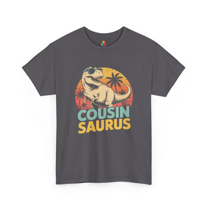 Cousin Saurus Retro Dinosaur T-Shirt – Funny Cousin Gift for Boys and Girls | TEEZOCA 