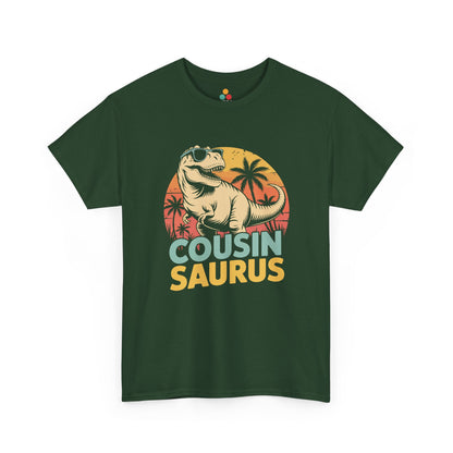 Cousin Saurus Retro Dinosaur T-Shirt – Funny Cousin Gift for Boys and Girls | TEEZOCA 