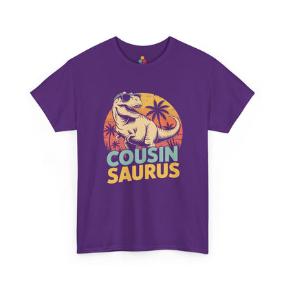 Cousin Saurus Retro Dinosaur T-Shirt – Funny Cousin Gift for Boys and Girls | TEEZOCA 