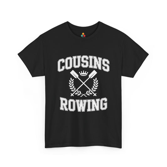 Cousins Rowing Graphic Black T-Shirt – Funny Vintage College Style Family Tee for Cousin Crew | TEEZOCA 
