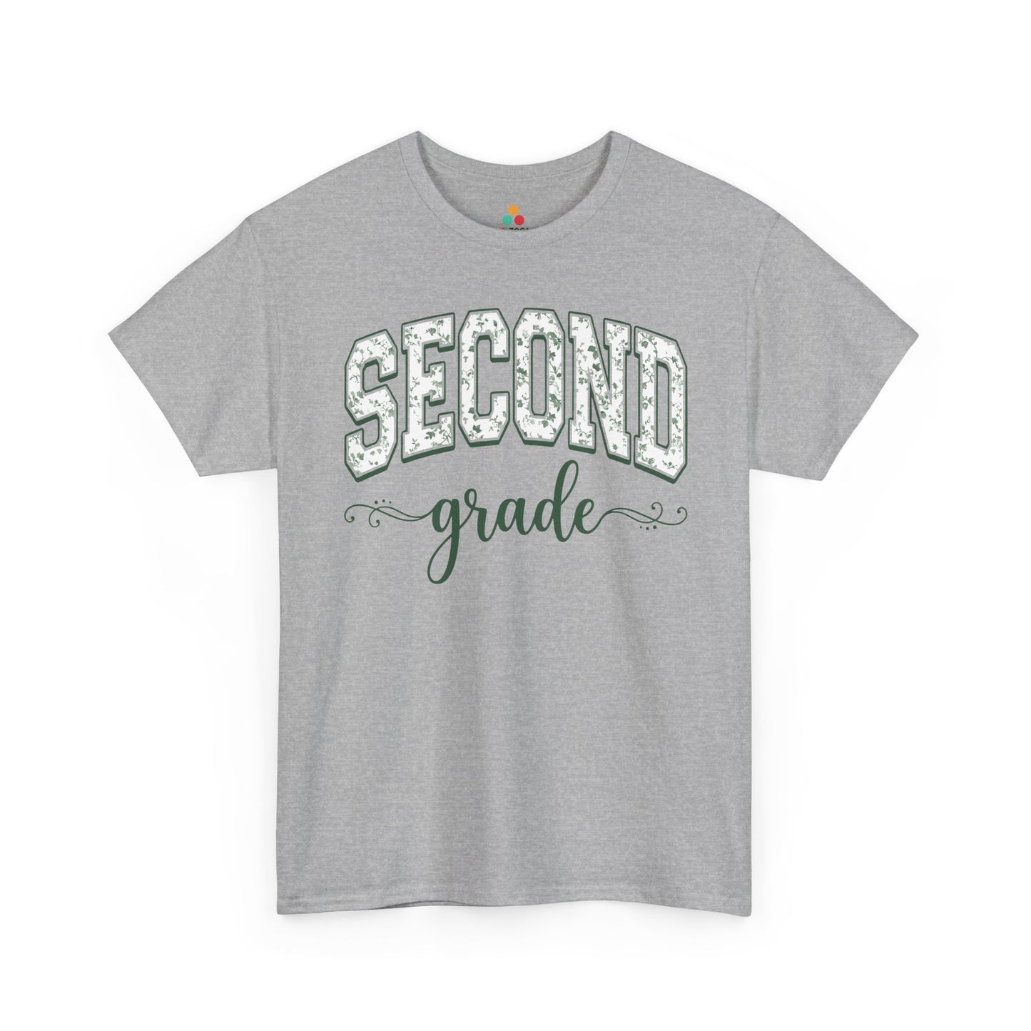 Cute second grade shirt from TEEZOCA, a gray unisex adult tee worn by teachers, aides, and room parents.
