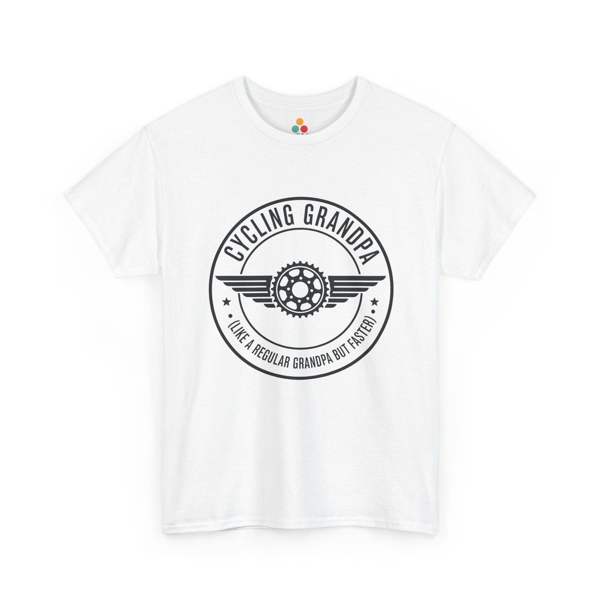 Cycling Grandpa White T-Shirt – Retro Bike Gear Grandpa Gift | TEEZOCA 