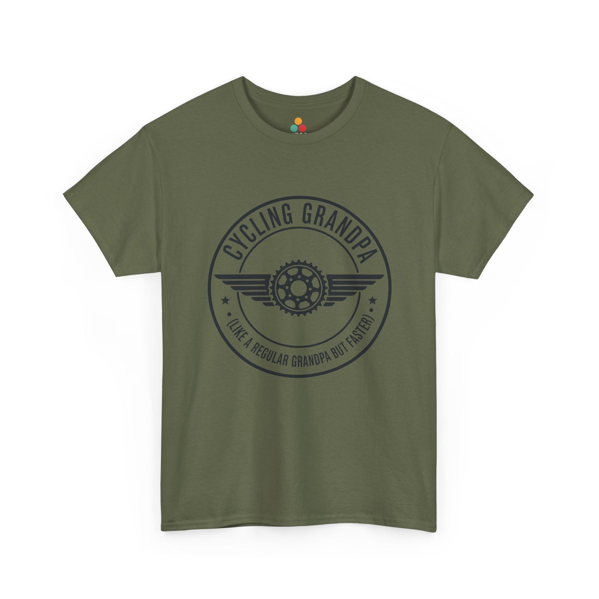 Cycling Grandpa army green T-Shirt – Retro Bike Gear Grandpa Gift | TEEZOCA 