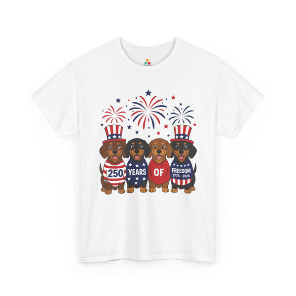 Dachshund Shirt 250 Years Of Freedom 4th of July T-shirt Gift