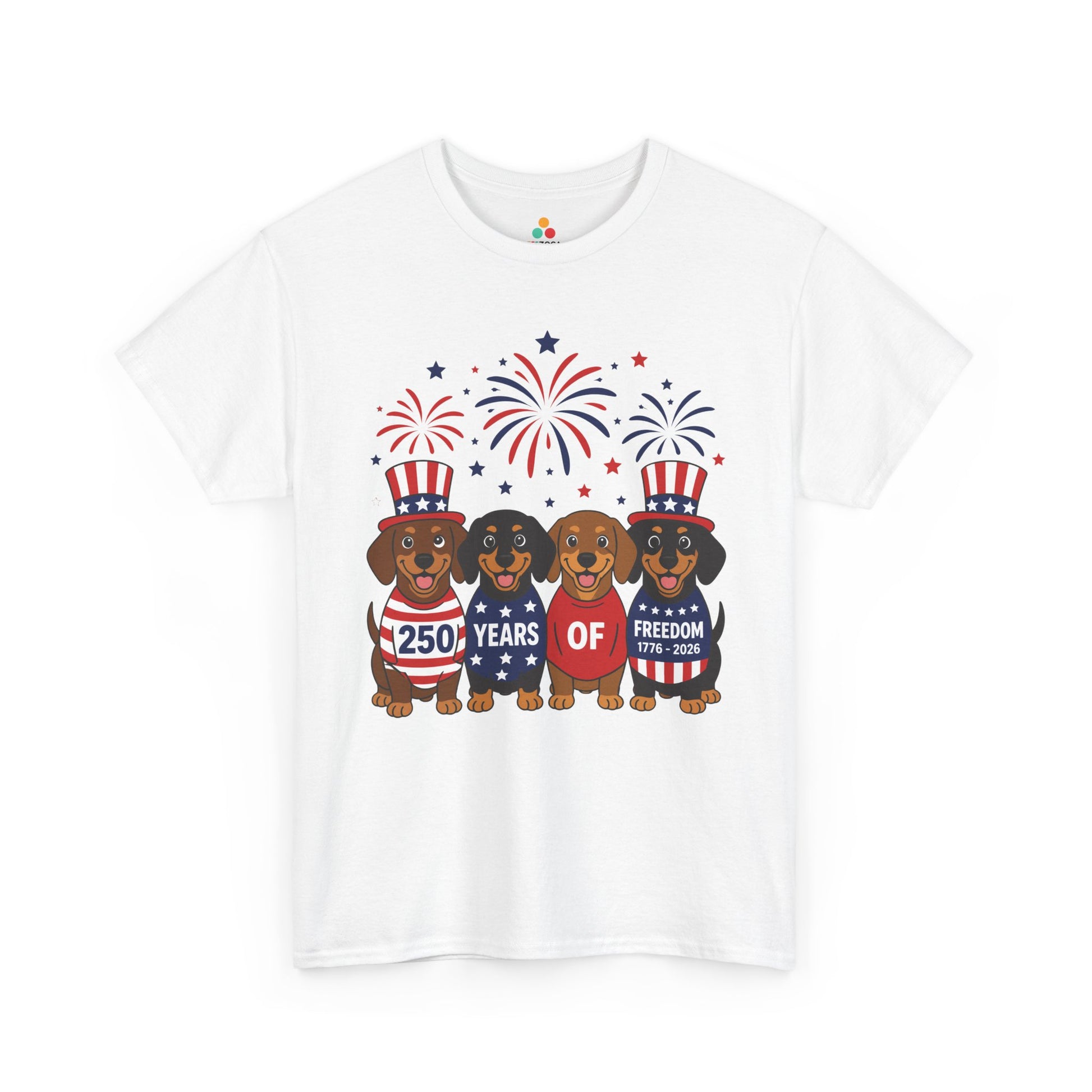 Dachshund Shirt 250 Years Of Freedom 4th of July T-shirt Gift | TEEZOCA 