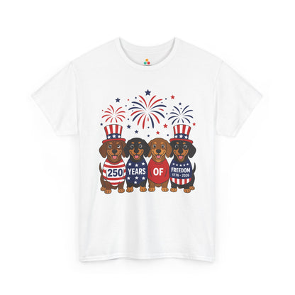 Dachshund Shirt 250 Years Of Freedom 4th of July T-shirt Gift | TEEZOCA 