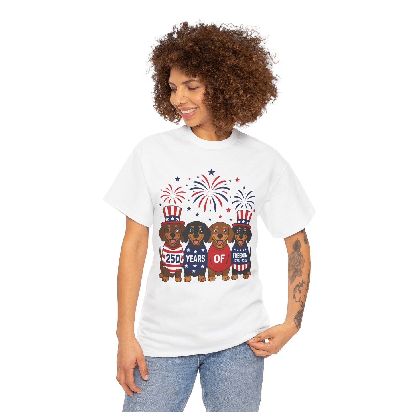 Dachshund Shirt 4th of July T-shirt - TEEZOCA Freedom Dog Gift
