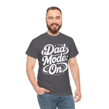 Dad Mode On Unisex T-shirt Bold Script Graphic Streetwear | TEEZOCA Dad Mode On slogan Unisex T-shirt casual everyday look 