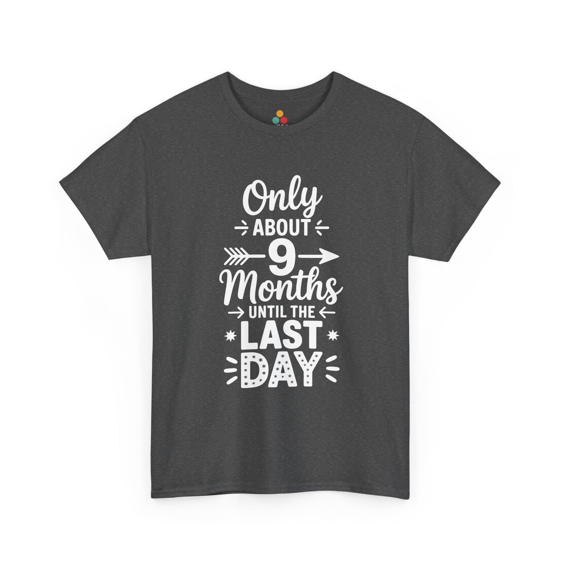 Dark Geay TEEZOCA Only 9 Months Until Last Day Sarcastic T-Shirt – Teacher Countdown Tee