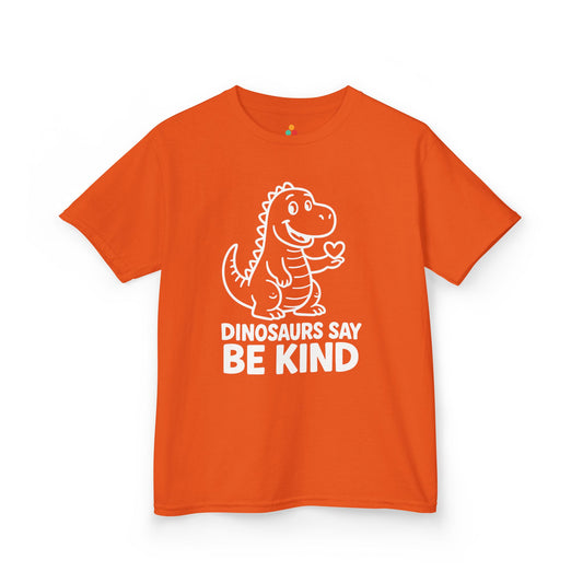 Dinosaurs Say Be Kind Orange Unity Day Kids T-shirt | TEEZOCA Dinosaurs Say Be Kind orange Unity Day Kids T-shirt
