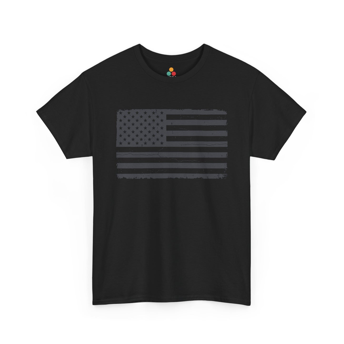 Distressed American Flag black T-Shirt – Vintage Patriotic Gift for Men and Women | TEEZOCA 