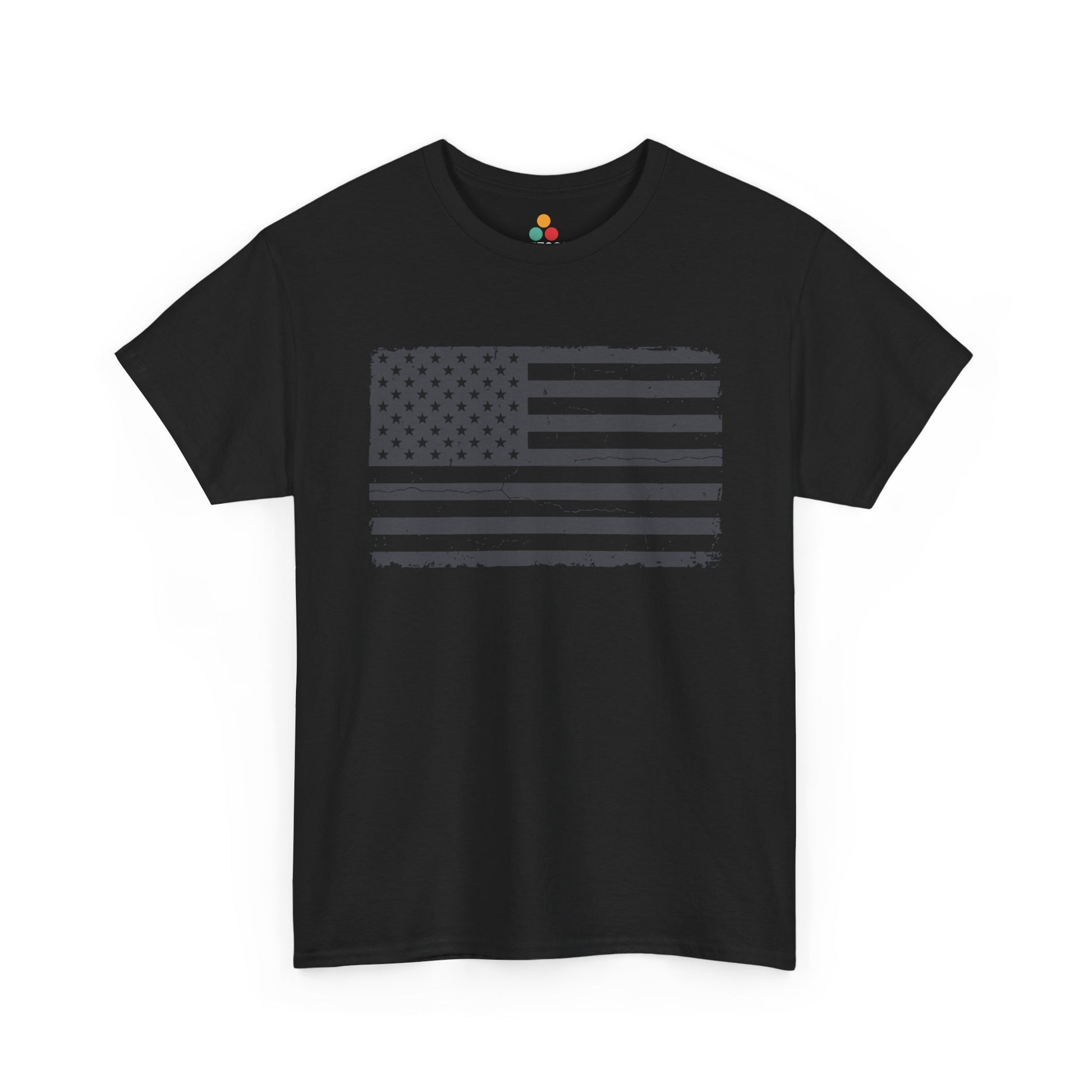 Distressed American Flag black T-Shirt – Vintage Patriotic Gift for Men and Women | TEEZOCA 