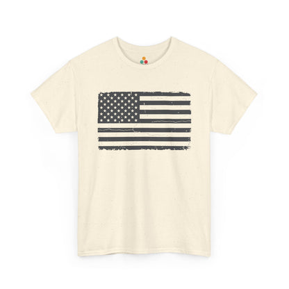 Distressed American Flag cream ivory T-Shirt – Vintage Patriotic Gift for Men and Women | TEEZOCA 