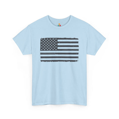 Distressed American Flag light blue T-Shirt – Vintage Patriotic Gift for Men and Women | TEEZOCA 