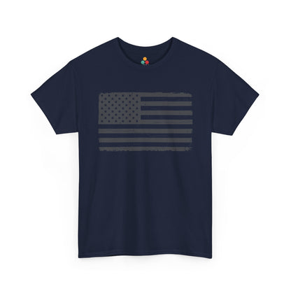 Distressed American Flag navy blue T-Shirt – Vintage Patriotic Gift for Men and Women | TEEZOCA 