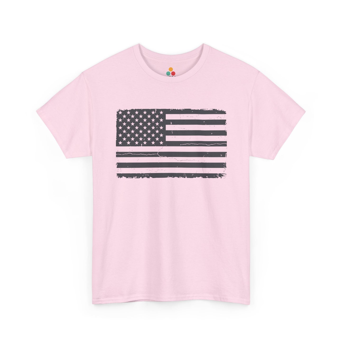 Distressed American Flag soft pink T-Shirt – Vintage Patriotic Gift for Men and Women | TEEZOCA 