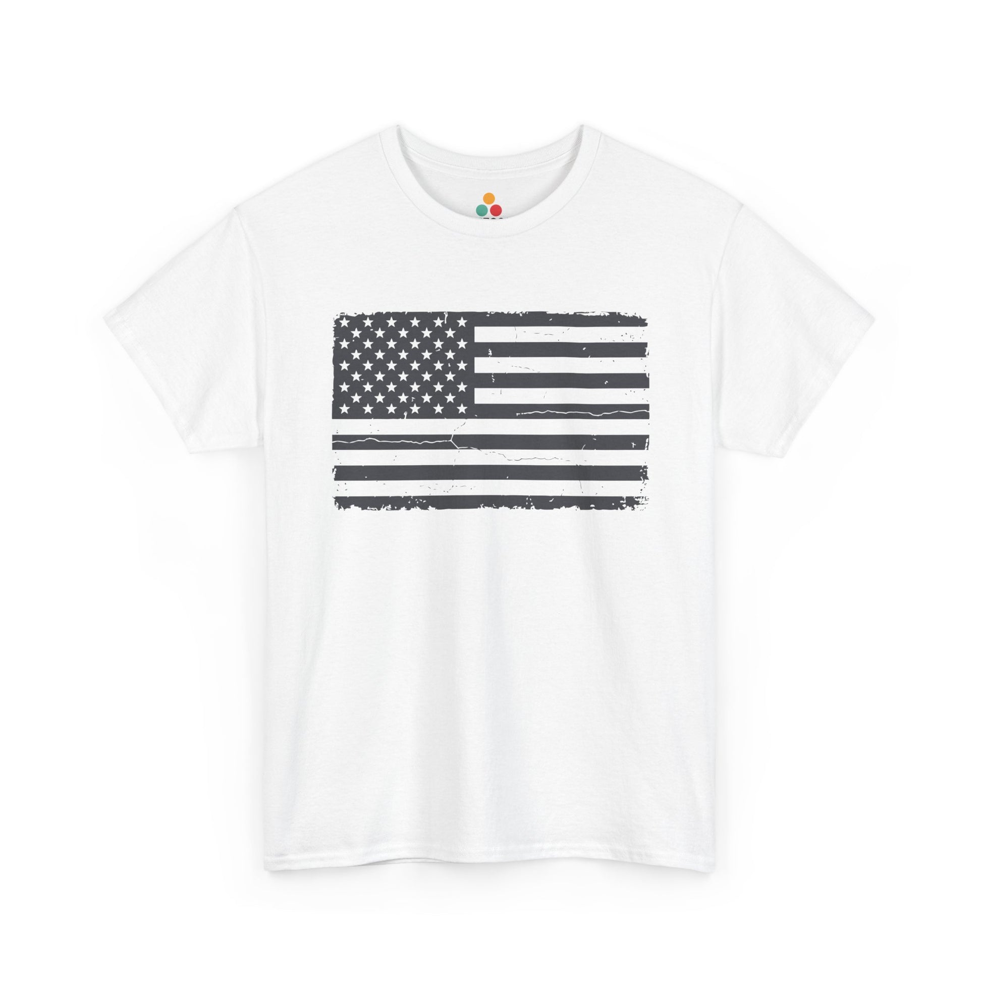 Distressed American Flag white T-Shirt – Vintage Patriotic Gift for Men and Women | TEEZOCA 