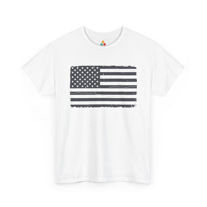 Distressed American Flag white T-Shirt – Vintage Patriotic Gift for Men and Women | TEEZOCA 