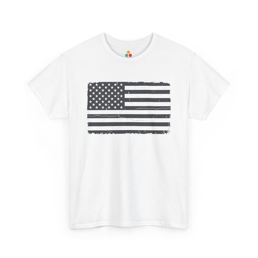 Distressed American Flag white T-Shirt – Vintage Patriotic Gift for Men and Women | TEEZOCA 