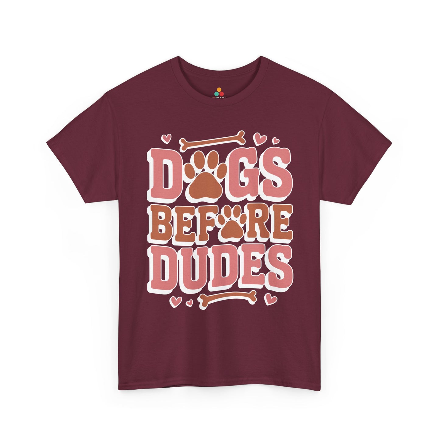 Dogs Before Dudes Unisex T-shirt Cute Paw Lover Gift | TEEZOCA 