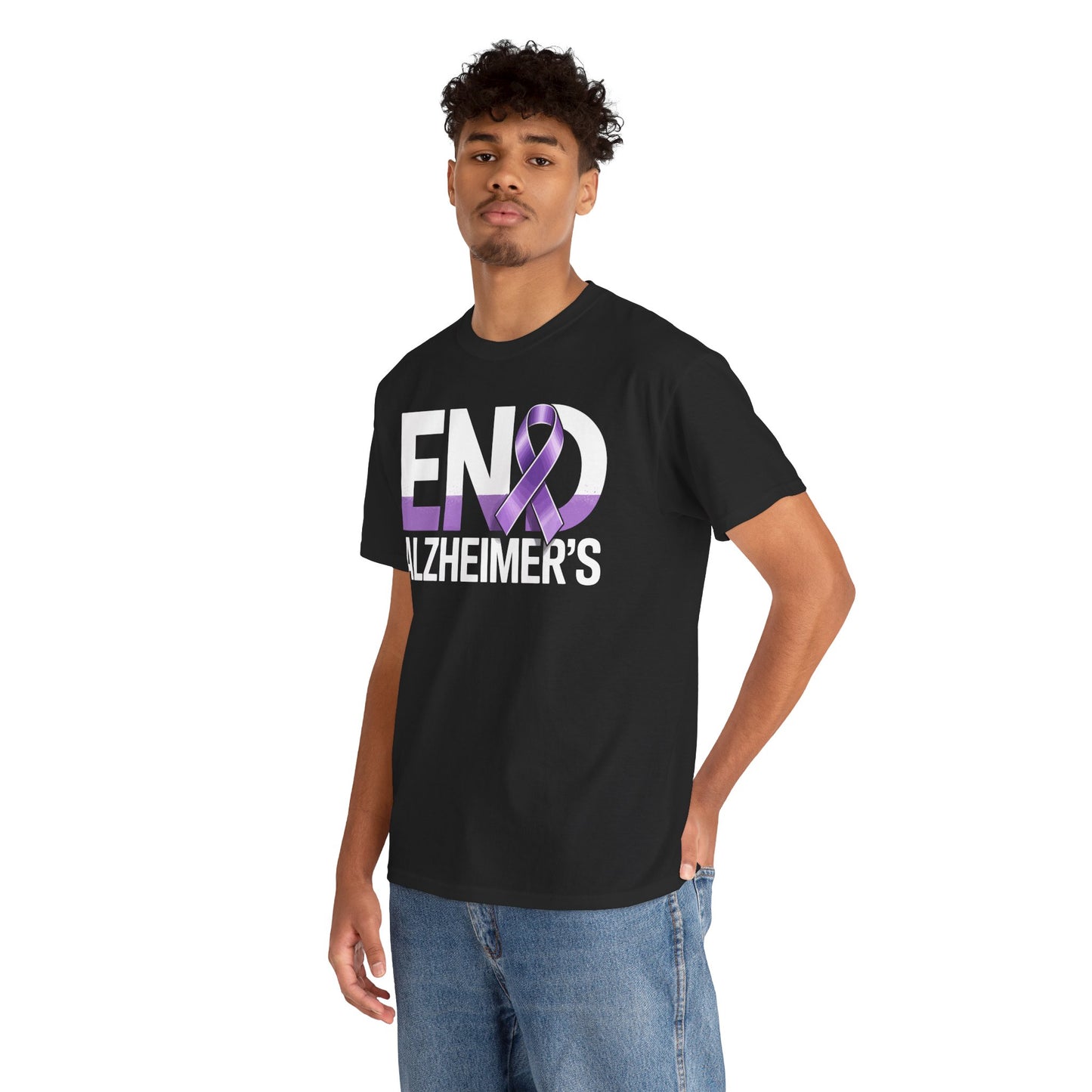 END Alzheimer’s Unisex T-shirt – Purple Ribbon Awareness | TEEZOCA 